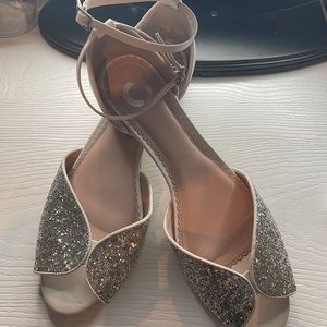 Journee Sparkly Open Toe Flat